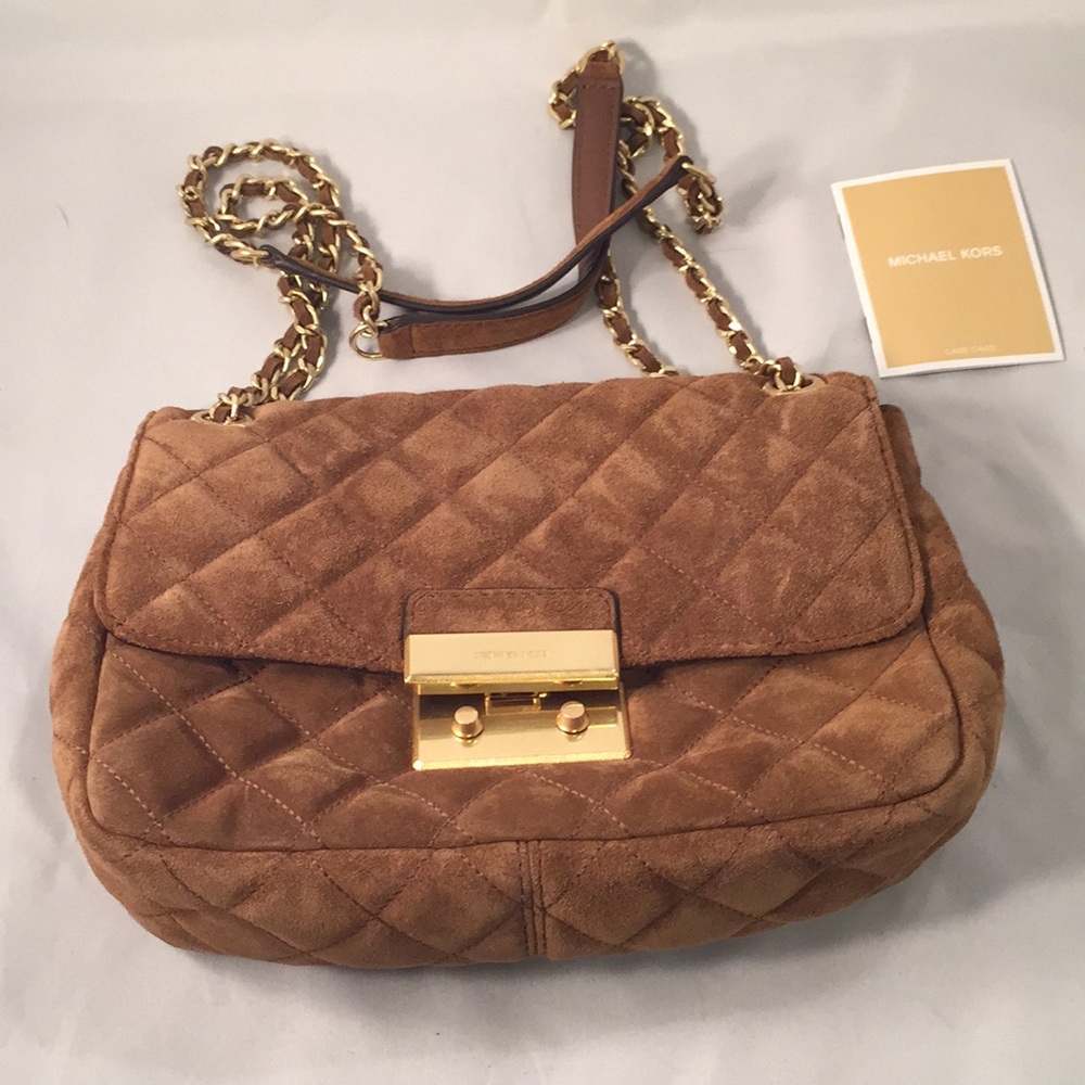 Michael Kors Sloan Large Quilted Suede Cross Body